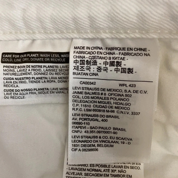 Levi's 501 Altered White Denim Zipper Shorts - 27 - Picture 9 of 10